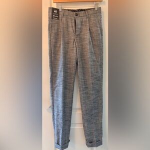 Men's Grey Textured Dress Pants